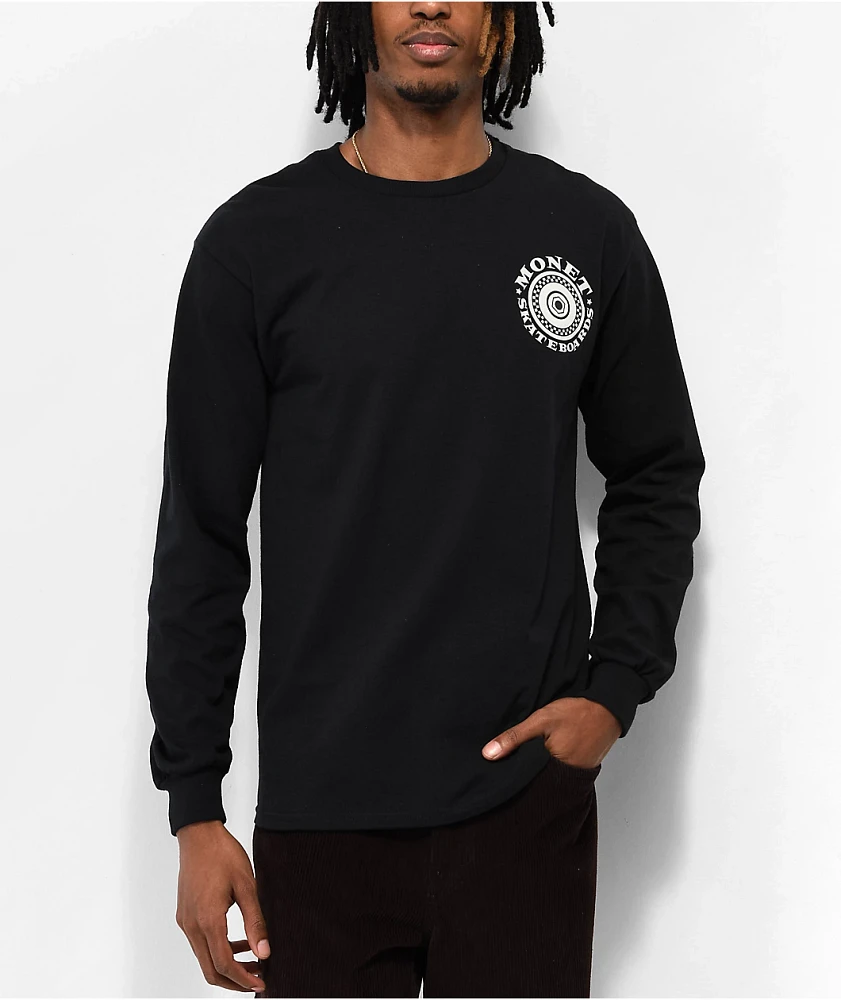 Monet Skateboards Skate Ska Black Long Sleeve T-Shirt