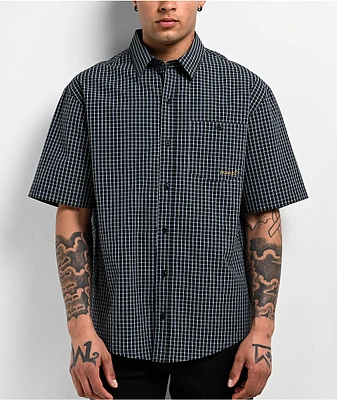 Monet Skateboards Sweeper Blue Plaid Short Sleeve Shirt