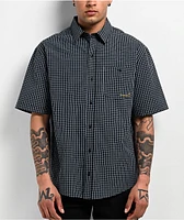 Monet Skateboards Sweeper Blue Plaid Short Sleeve Shirt