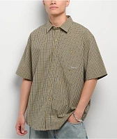 Monet Skateboards Sweeper Tan Plaid Short Sleeve Shirt