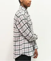 Montage White, Grey & Black Plaid Flannel Shirt