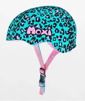 Moxi Blue Leopard Skateboard Helmet