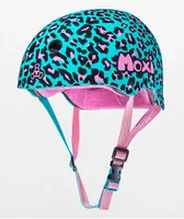 Moxi Blue Leopard Skateboard Helmet