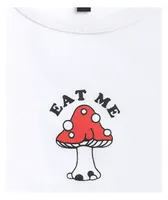NGOrder Eat Me Mushroom White Crop T-Shirt 