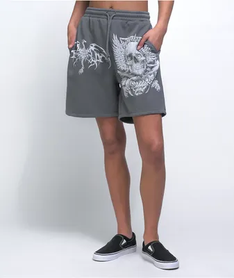 NGOrder Hardcore For Life Grey Sweat Shorts 