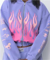 NGOrder Speed Demon Purple Crop Hoodie