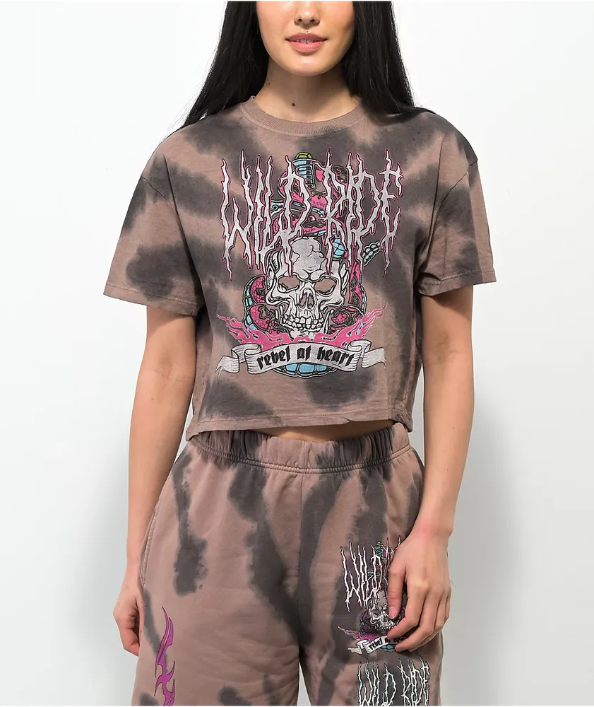 NGOrder Wild Ride Bleach Dye Crop T-Shirt