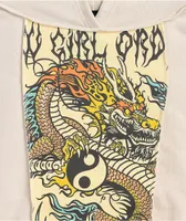 NGOrder Yin Yang Dragon Panel Yellow & Beige Crop Hoodie