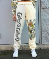 NGOrder Yin Yang Dragon Panel Yellow & Beige Sweatpants