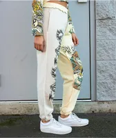 NGOrder Yin Yang Dragon Panel Yellow & Beige Sweatpants