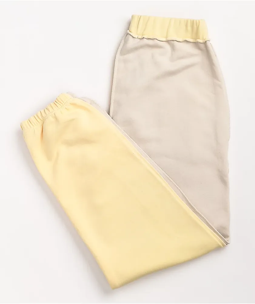 NGOrder Yin Yang Dragon Panel Yellow & Beige Sweatpants