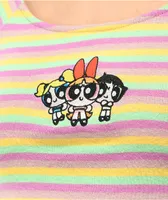 NGOrder x Powerpuff Girls Yellow, Green, & Purple Stripe Crop T-Shirt