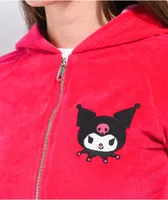 NGOrder x Sanrio Kuromi Hot Pink Velour Crop Zip Hoodie