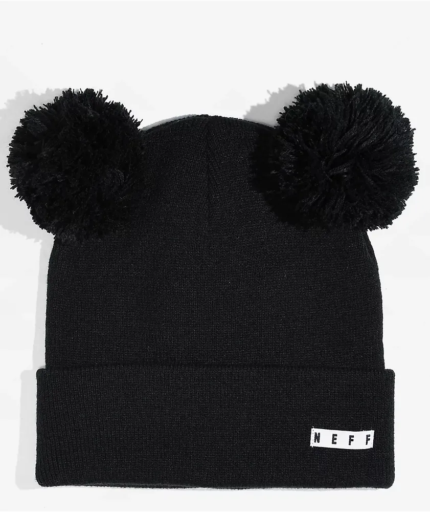 Neff Double Pom Black Beanie