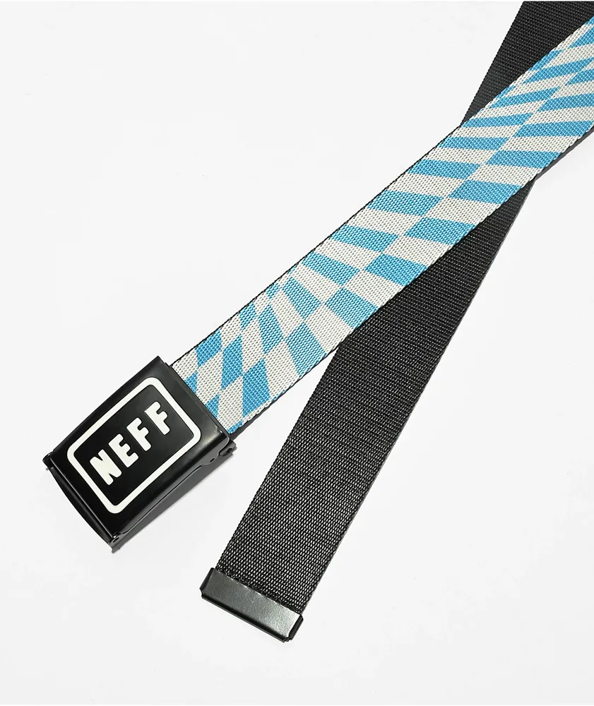 Neff Grade Blue & White Checkered Web Belt