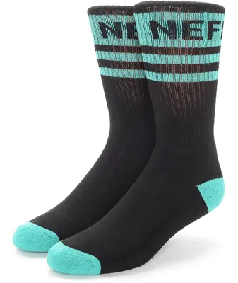 Neff Promo Black & Teal Crew Socks