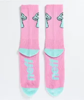 Neff Promo Fun Guy Blue & Pink Crew Socks 