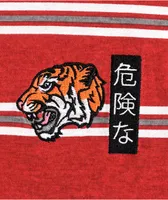 Neon Riot Kids Tiger Kanji Red & White Stripe T-Shirt