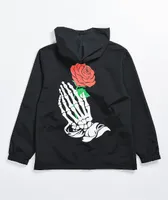 Neon Riot Skeleton Hand Black Windbreaker Jacket