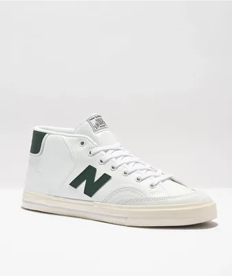 New Balance 213 White & Forest Skate Shoes