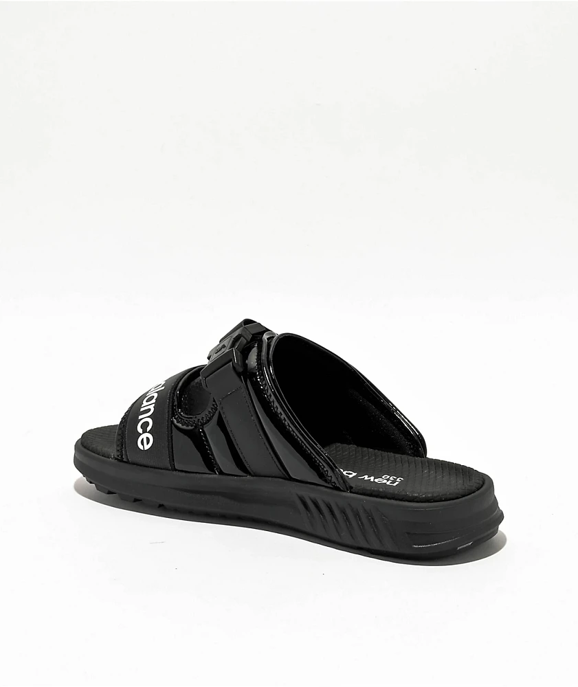 New Balance 330 Puffy Black Slide Sandals