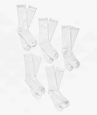 New Balance Athletic 5-Pack White Crew Socks