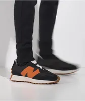 New Balance Lifestyle 327 Black & Madras Orange Shoes