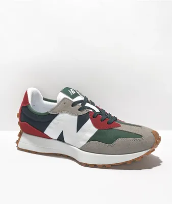 New Balance Lifestyle 327 Marblehead, Green & Red Shoes