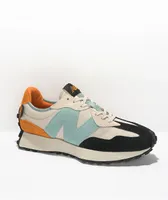 New Balance Lifestyle 327 Moonbeam, Orange, & Blue Shoes