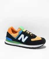 New Balance Lifestyle 574 Black, Apricot, Blue, & Green