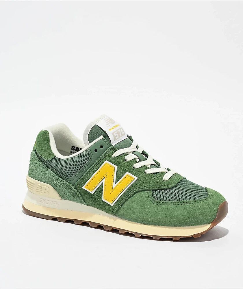 New Balance Lifestyle 574 Mallard Green & Ginger Lemon Shoes