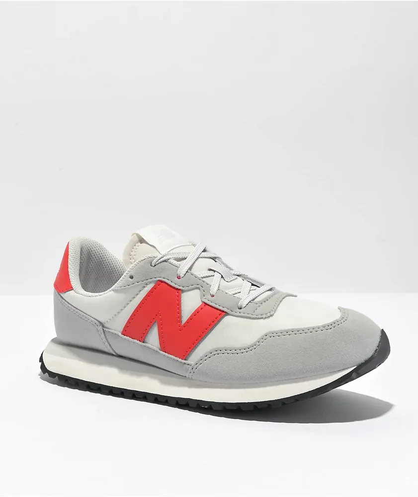 New Balance Lifestyle Kids 237 Concrete & True Red Shoes