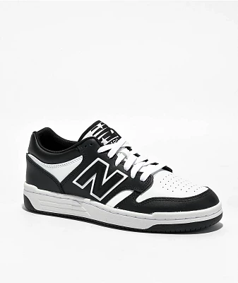New Balance Lifestyle Kids 480 Black & White Skate Shoes