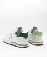 New Balance Lifestyle Kids 574 Reflection White & Avocado Green Shoes