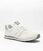 New Balance Lifestyle Kids 574 Reflection White & Avocado Green Shoes