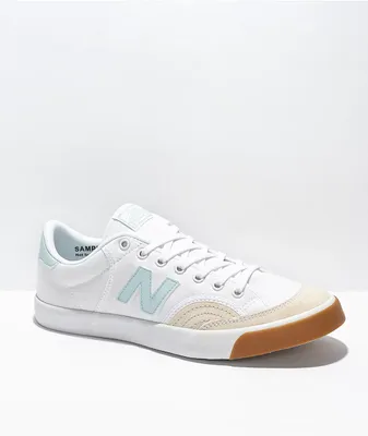 New Balance Numeric 212 White, Baby Blue & Gum Skate Shoes