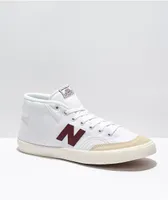 New Balance Numeric 213 White & Burgundy Skate Shoes