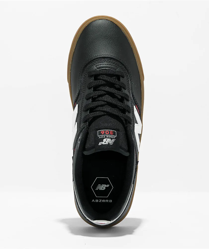 New Balance Numeric 306 Foy Black, White, Red, & Gum Skate Shoes