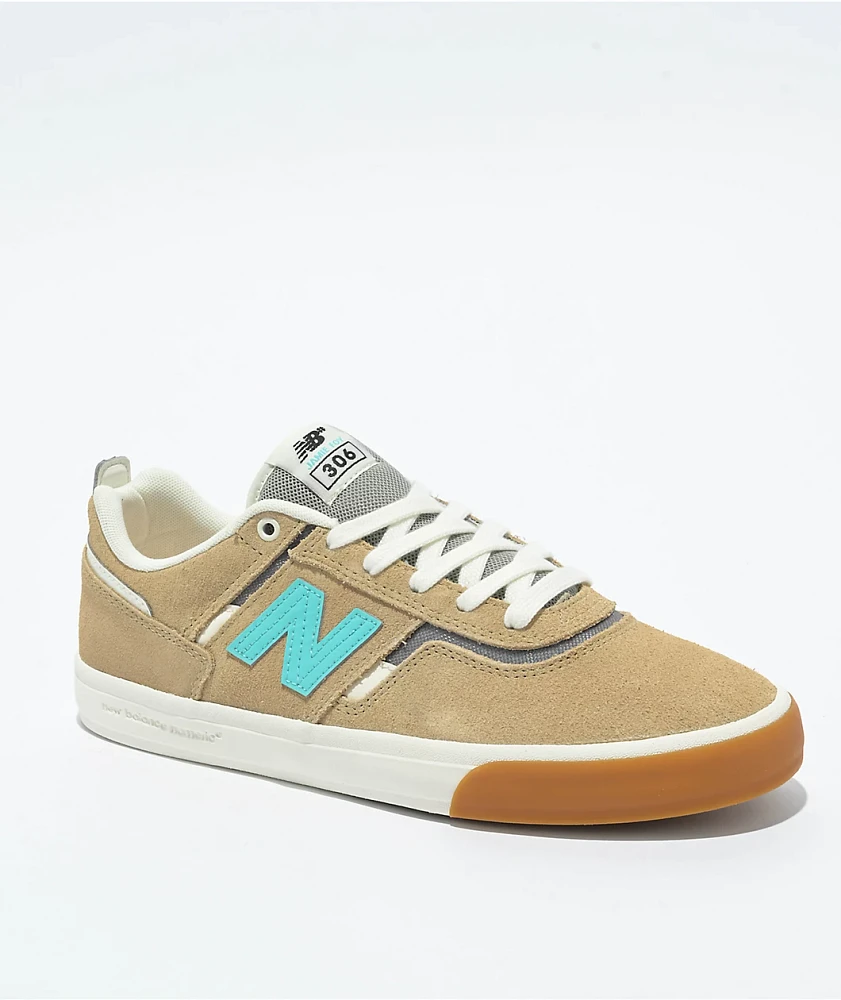 New Balance Numeric 306 Jamie Foy Tan, Teal & Gum Skate Shoes