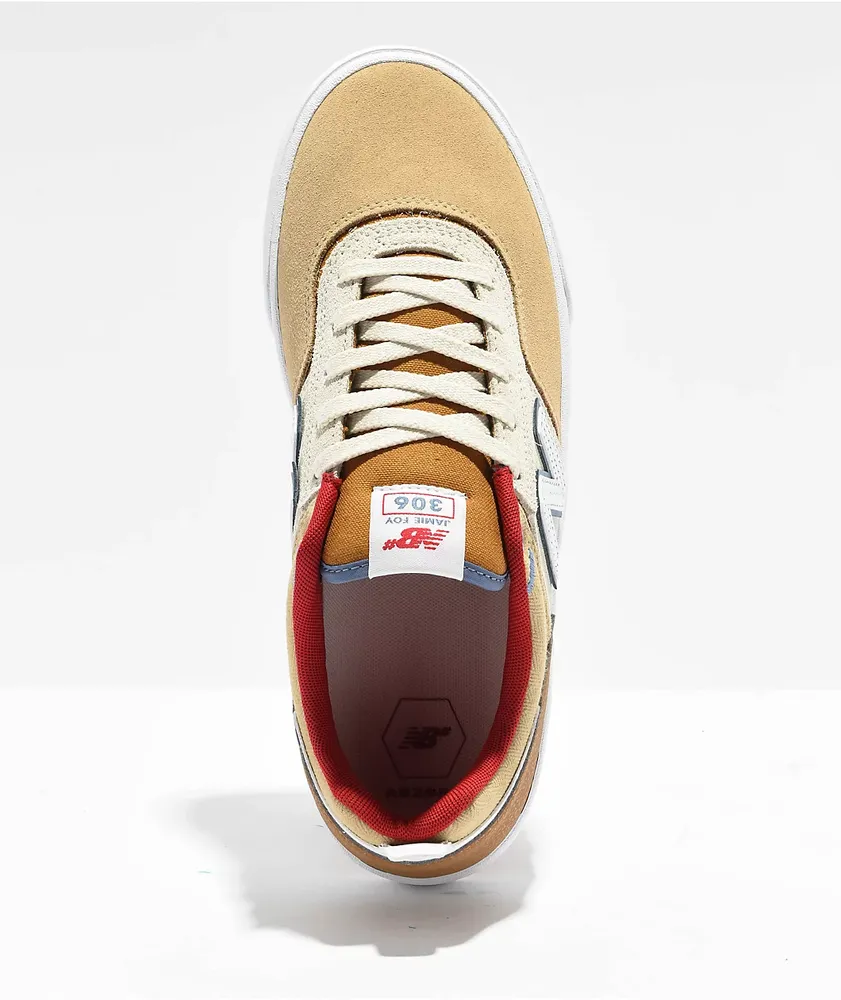 New Balance Numeric 306 Jamie Foy Tan & Red Skate Shoes