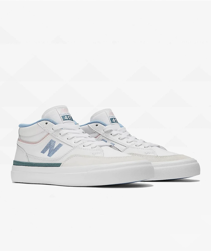 New Balance Numeric 417 Villani White & Blue Laguna Skate Shoes