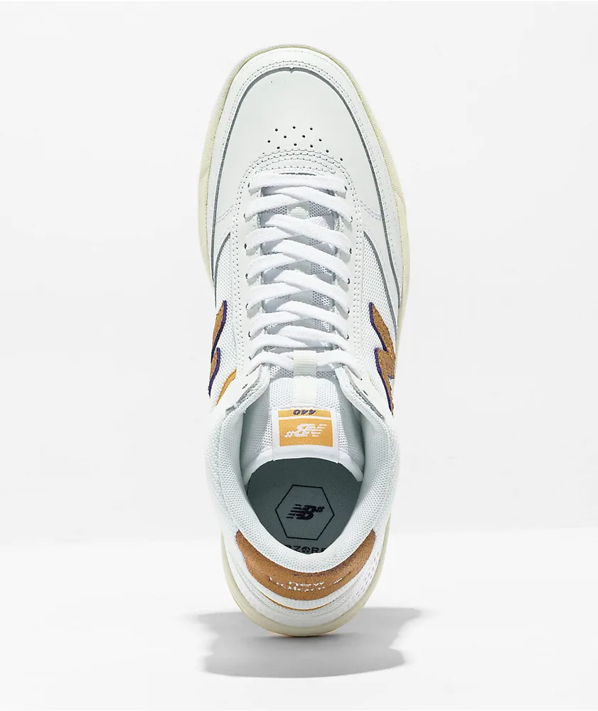 New Balance Numeric 440 White & Yellow Skate Shoes