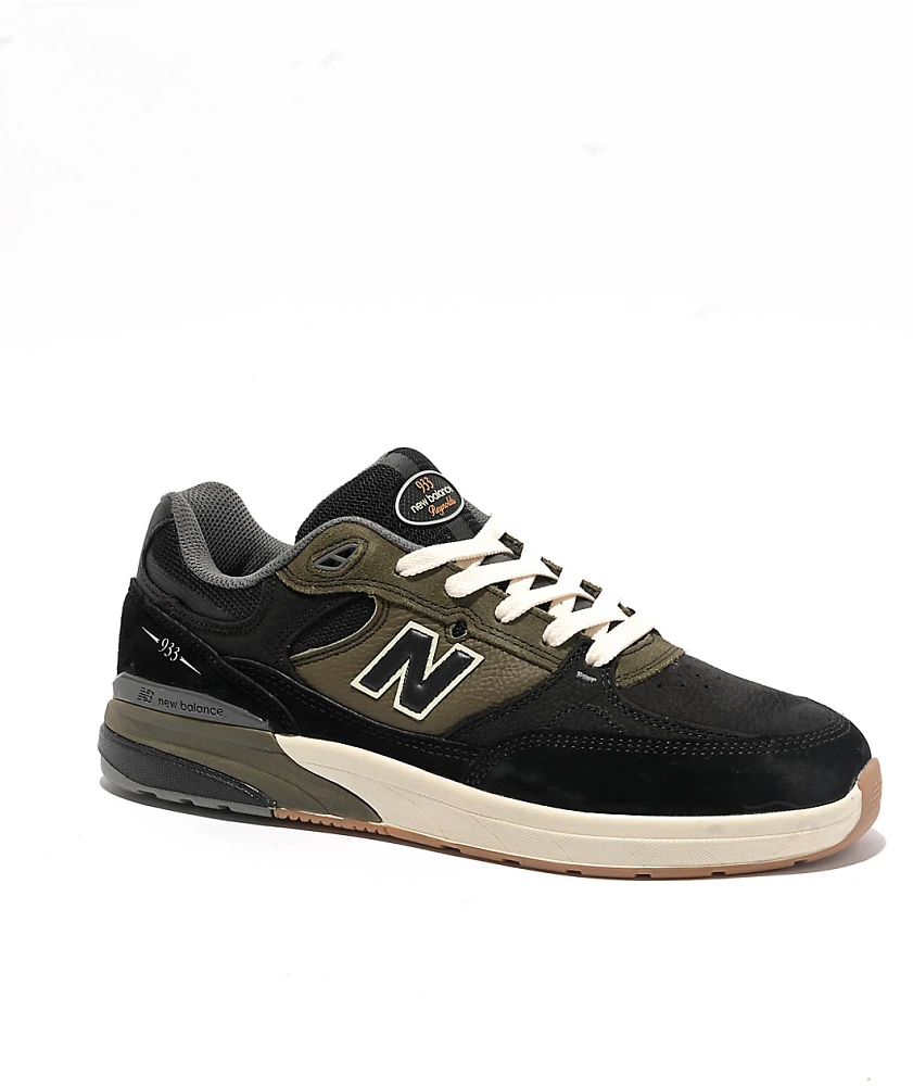 New Balance Numeric 933 Reynolds Black & Olive Skate Shoes
