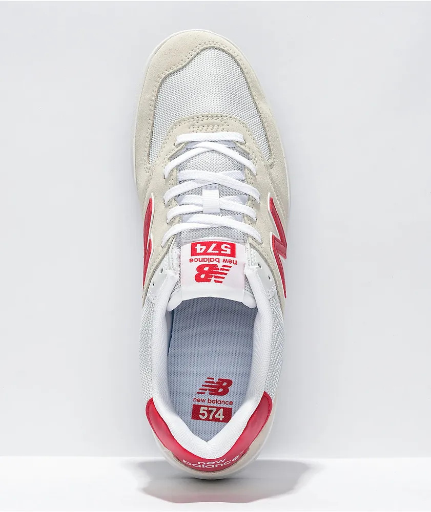 New Balance Numeric AM574 White, Red & Blue Skate Shoes