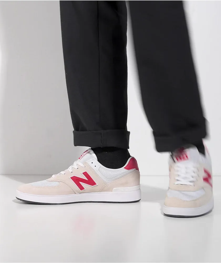 New Balance Numeric AM574 White, Red & Blue Skate Shoes