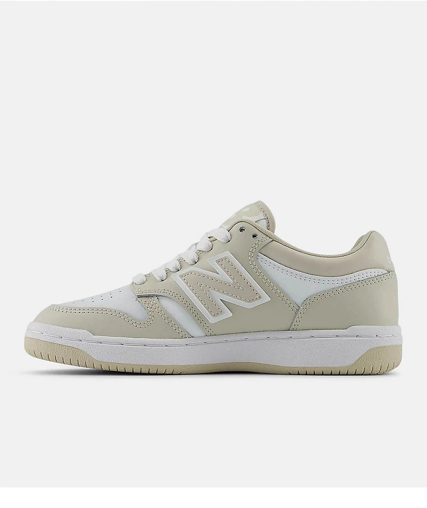 New Balance Numeric Kids 480 Timber Wolf & White Skate Shoes