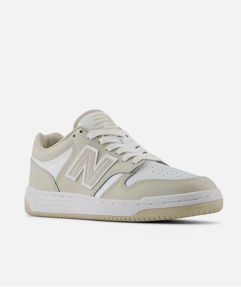 New Balance Numeric Kids 480 Timber Wolf & White Skate Shoes