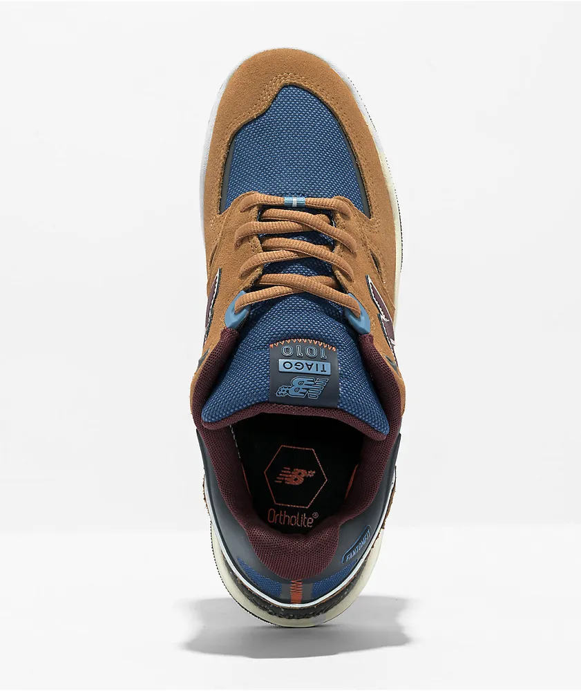 New Balance Numeric Tiago 1010 Camel & Burgundy Skate Shoes