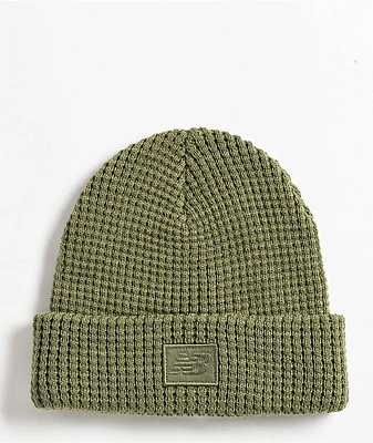 New Balance Waffle Knit Cuffed Dark Olive Beanie