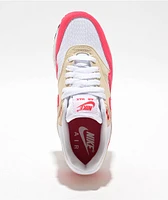 Nike Air Max 1 White, Aster Pink & Light Orewood Brown Shoes